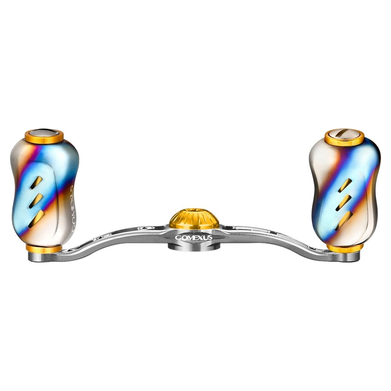 Gomexus 100mm Aluminium Handle With 22mm Titanium Knob 8x5mm - Silver & Gold 3 Gomexus 100mm Aluminium Handle With 22mm Titanium Knob 8x5mm - Silver & Gold