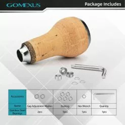 Gomexus Handle Knob Cork For Spinning Reel - Cork/Silver 10 Gomexus Handle Knob Cork For Spinning Reel - Cork/Silver -Kelat Verkäufe CA27TNBK 4